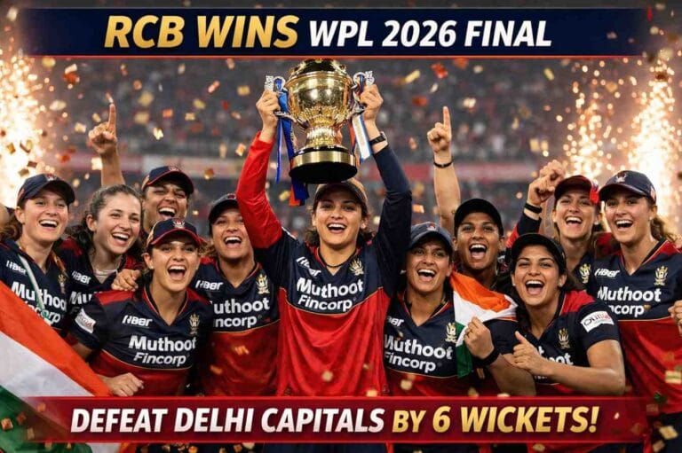 RCB defeats Delhi Capitals by 6 wickets to win WPL 2026 Final trophy